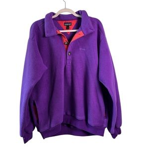 Patagonia Vintage Rare 1991 Purple Lightweight Synchilla Pullover USA Made Large